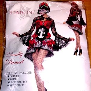 NEW STARLINE DEADLY DAMSEL COSTUME Size Medium